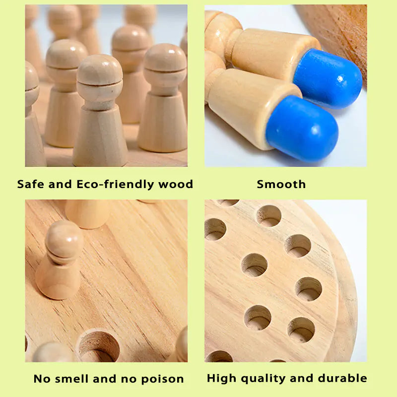 Montessori Wooden Toys for Kids - Color & Memory Games