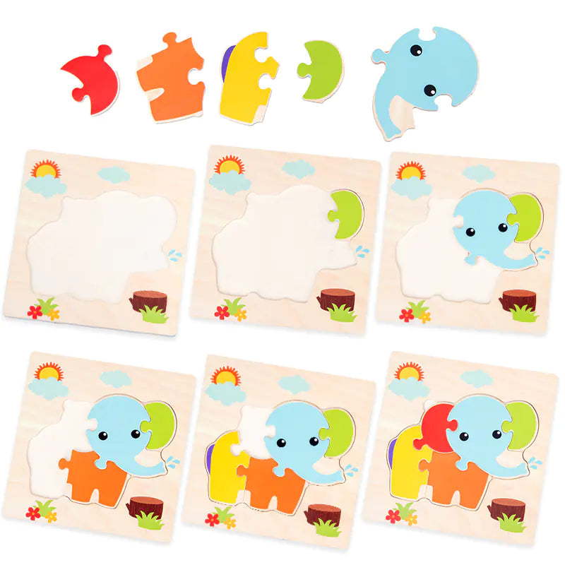 Wooden 3D Puzzle for Infants and Early Education Toys
