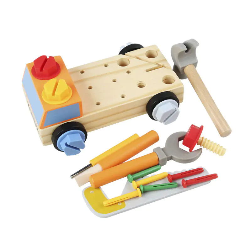 Wooden Children's Assembly Toolbox Simulation Toy Set