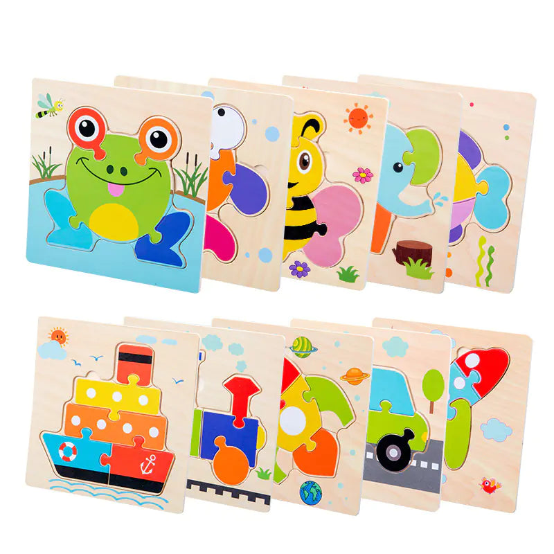 Wooden 3D Puzzle for Infants and Early Education Toys