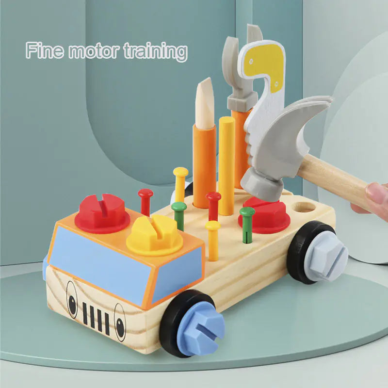 Wooden Children's Assembly Toolbox Simulation Toy Set