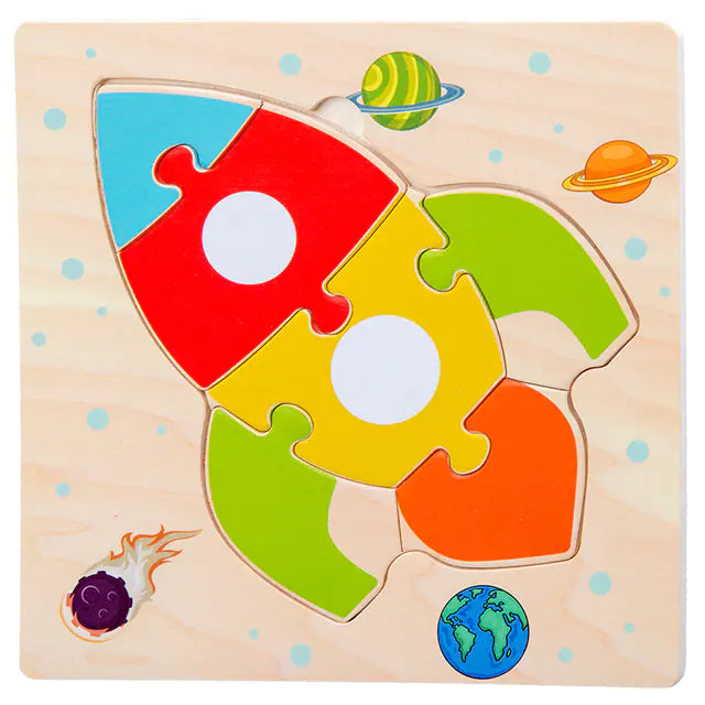 Wooden 3D Puzzle for Infants and Early Education Toys