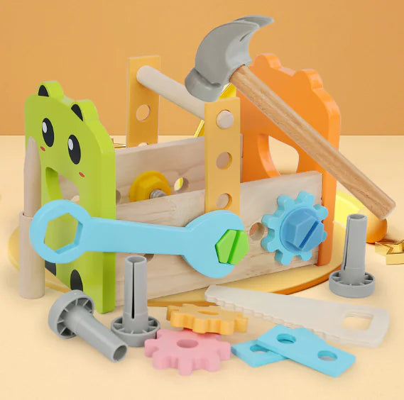 Wooden Children's Assembly Toolbox Simulation Toy Set