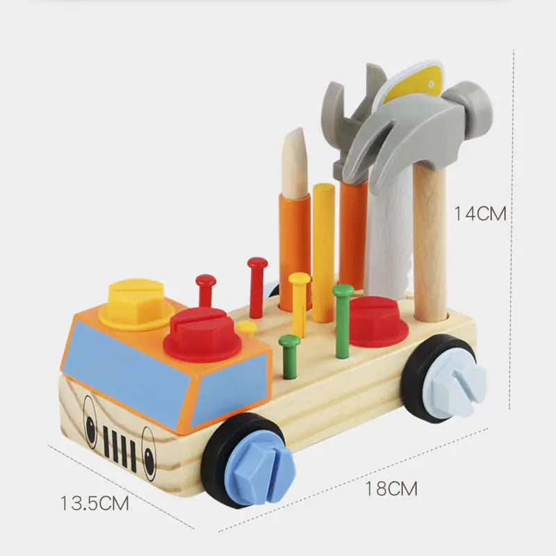 Wooden Children's Assembly Toolbox Simulation Toy Set