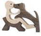 Escultura de perro de madera para decoración del hogar
