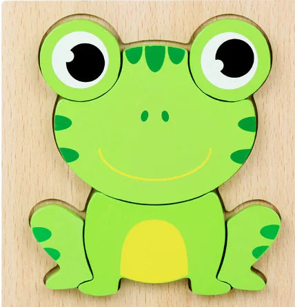 Wooden 3D Animal Puzzle Toy for Early Learning