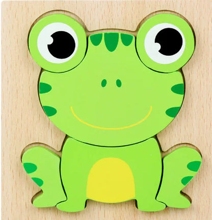 Wooden 3D Animal Puzzle Toy for Early Learning