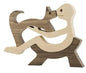 Escultura de perro de madera para decoración del hogar