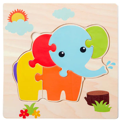 Wooden 3D Puzzle for Infants and Early Education Toys