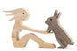 Escultura de perro de madera para decoración del hogar