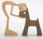 Escultura de perro de madera para decoración del hogar