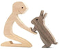 Escultura de perro de madera para decoración del hogar