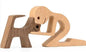 Escultura de perro de madera para decoración del hogar