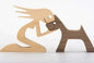 Escultura de perro de madera para decoración del hogar