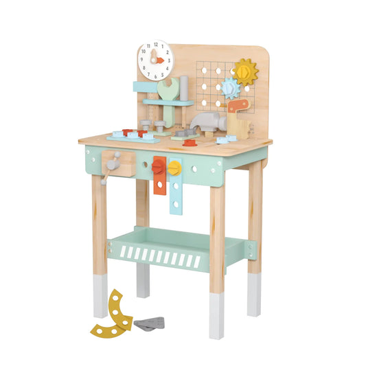 Banco de trabajo de madera para niños, juego de banco de trabajo, taller, banco de trabajo, juguetes de construcción, juguetes creativos de simulación, regalo educativo para niños y niñas.