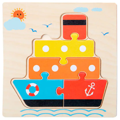 Wooden 3D Puzzle for Infants and Early Education Toys