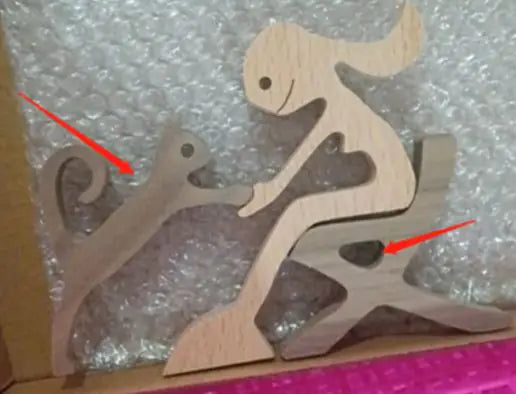 Escultura de perro de madera para decoración del hogar