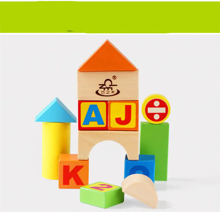 Wooden Stacking Blocks Set - 200 Pieces for Kids