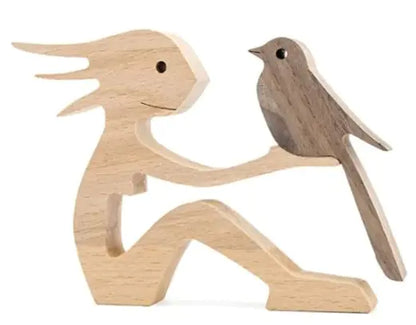 Escultura de perro de madera para decoración del hogar