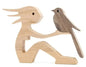 Escultura de perro de madera para decoración del hogar