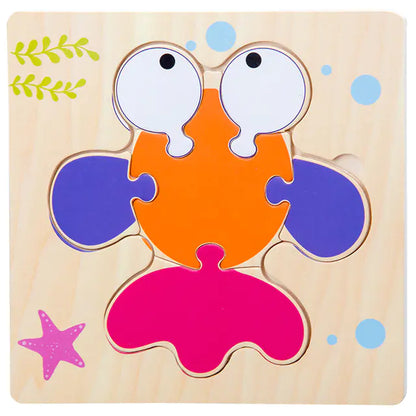 Wooden 3D Puzzle for Infants and Early Education Toys