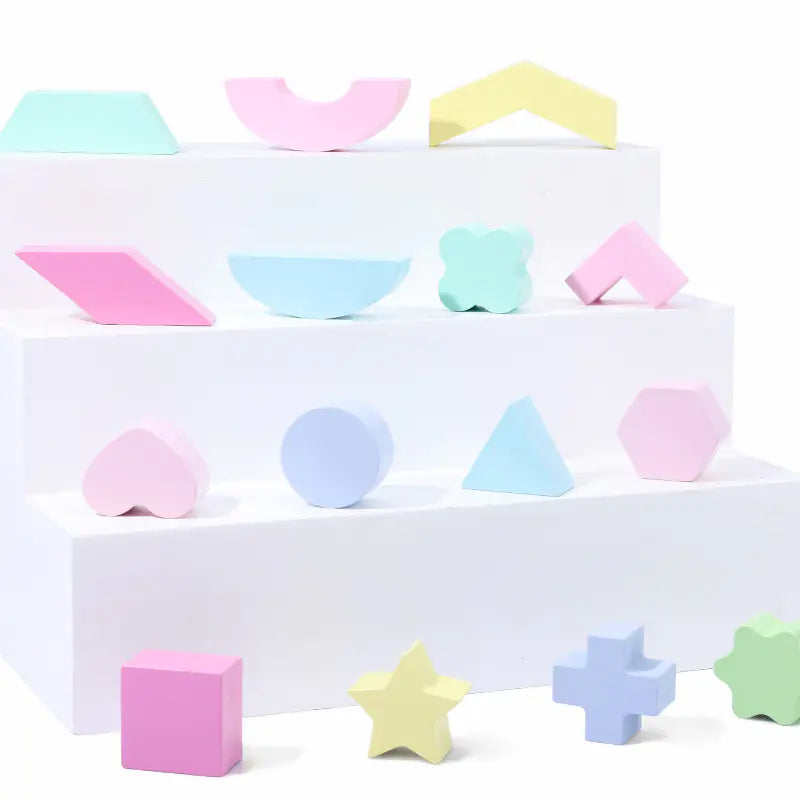 Wooden 15-Hole Shape Sorting Toy for Early Learning