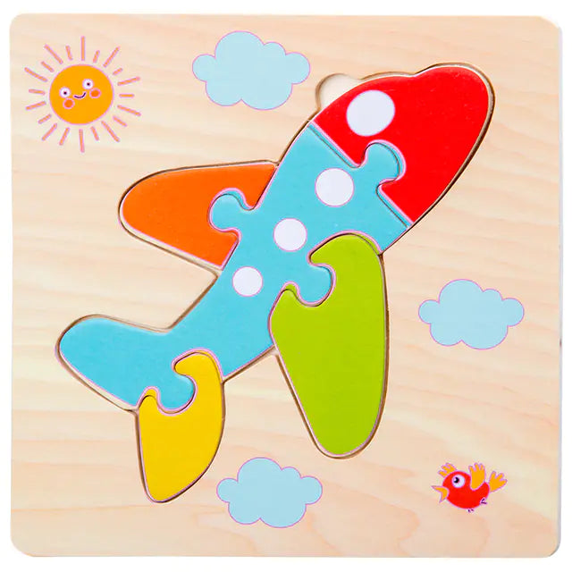 Wooden 3D Puzzle for Infants and Early Education Toys