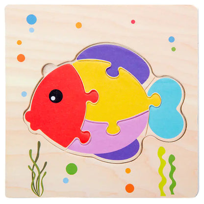 Wooden 3D Puzzle for Infants and Early Education Toys