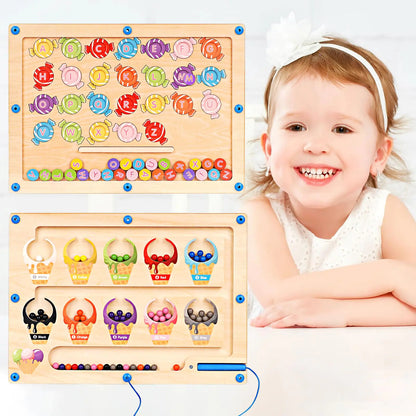 2 in 1 Double Side Magnetic Color and Number Maze Montessori