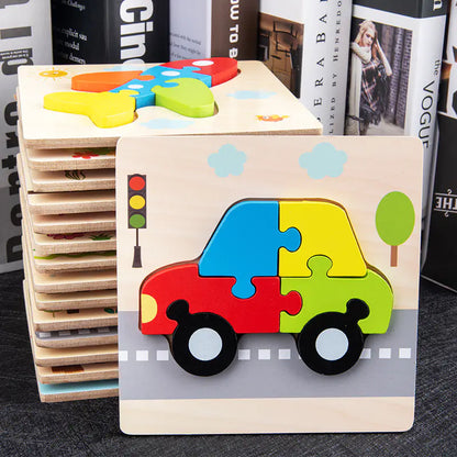 Wooden 3D Puzzle for Infants and Early Education Toys