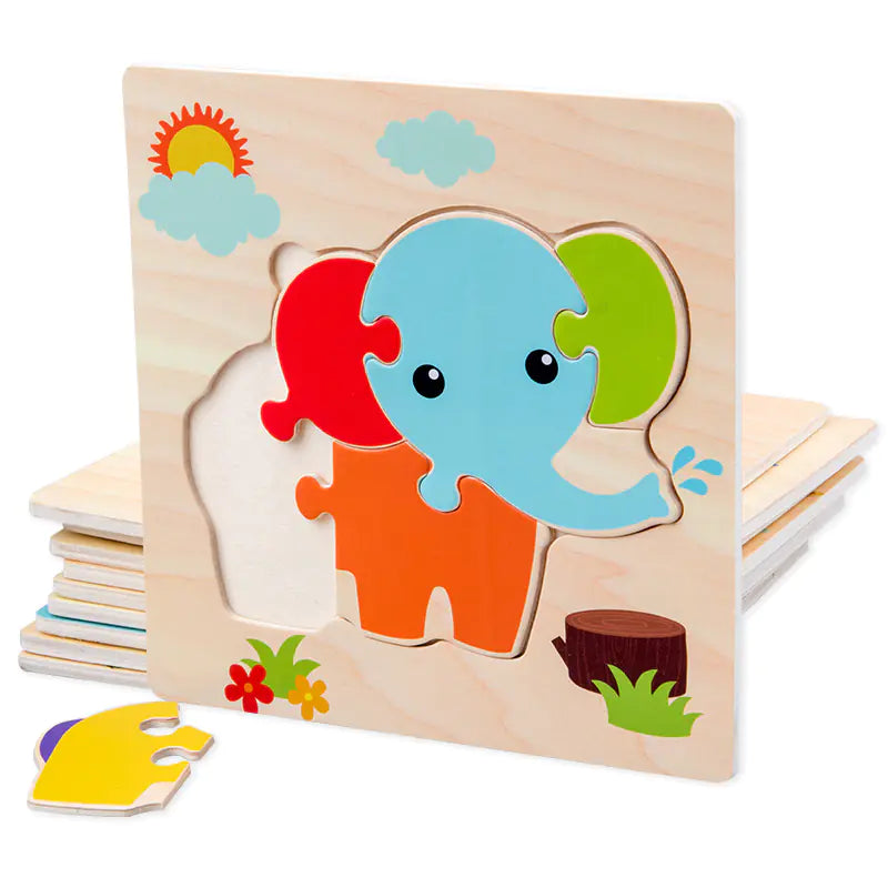 Wooden 3D Puzzle for Infants and Early Education Toys