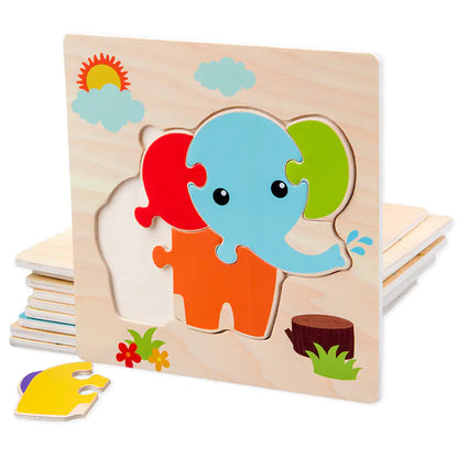 Wooden 3D Puzzle for Infants and Early Education Toys